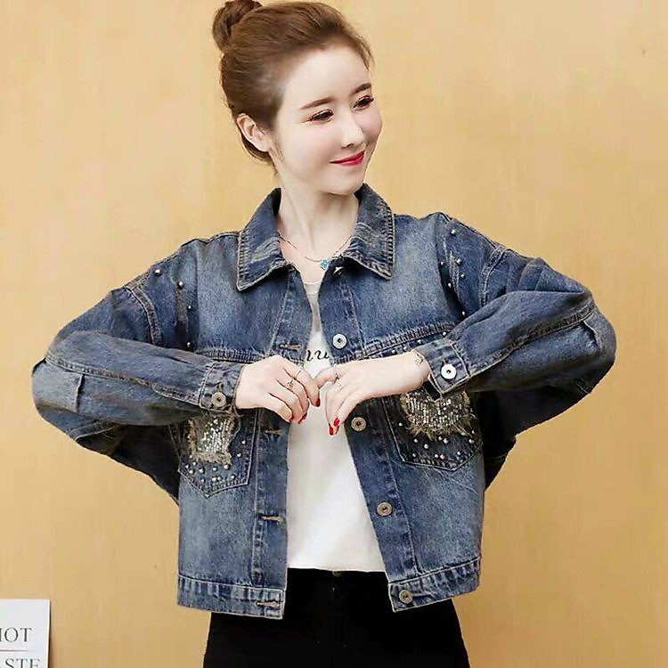 Áo khoác jean đính đá