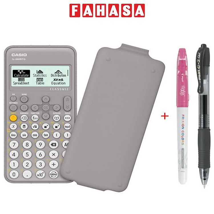 Máy Tính Casio FX-880BTG – Màu Xám + Bút Frixion Colors và G2 (màu ngẫu nhiên)