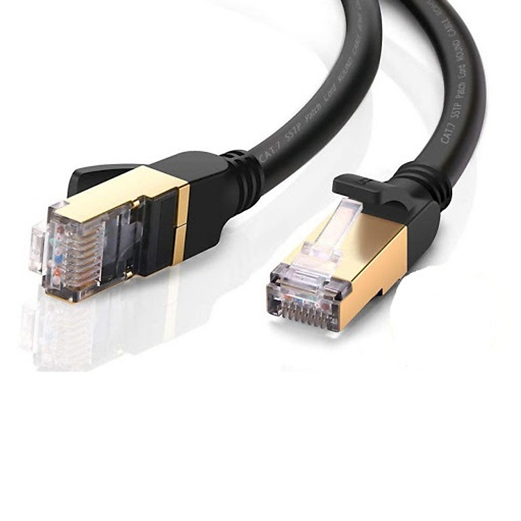 Cáp mạng LAN CAT 7 STP dây tròn 1.5M màu Đen Cat 7 Ugreen LAN11277NW107 Hàng chính hãng