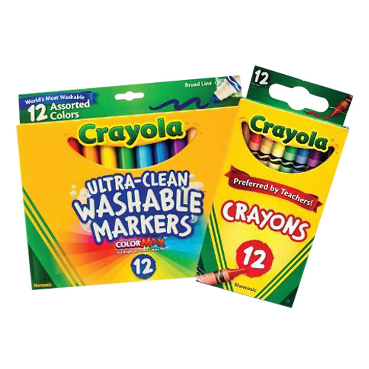 Combo 12 Bút Sáp Màu + 12 Bút Lông Màu Crayola CB19C12M12
