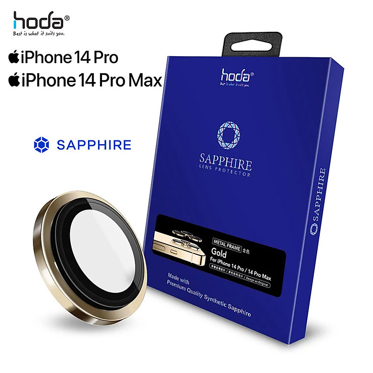Dán cường lực bảo vệ camera HODA Sapphire dành cho iPhone 14 Pro/14 Pro Max - Hàng Nhập Khẩu