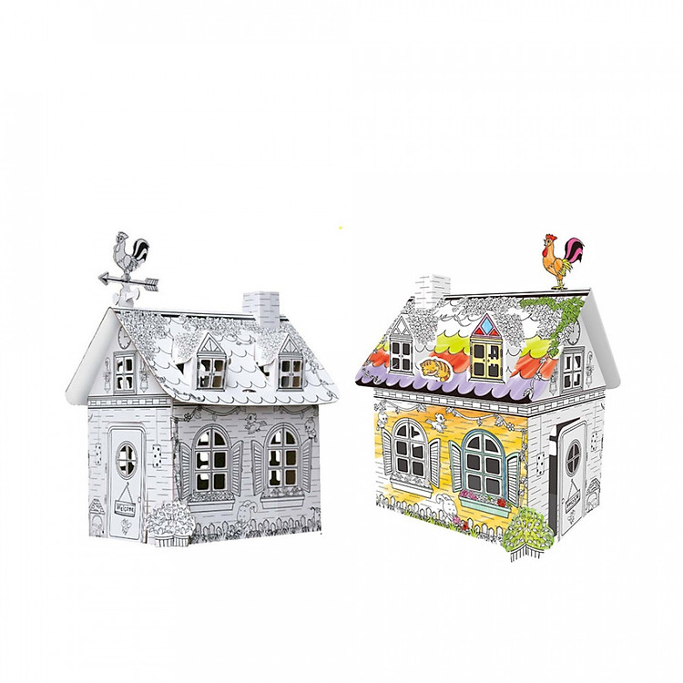 Mô hình nhà giấy tô màu cho bé Z002