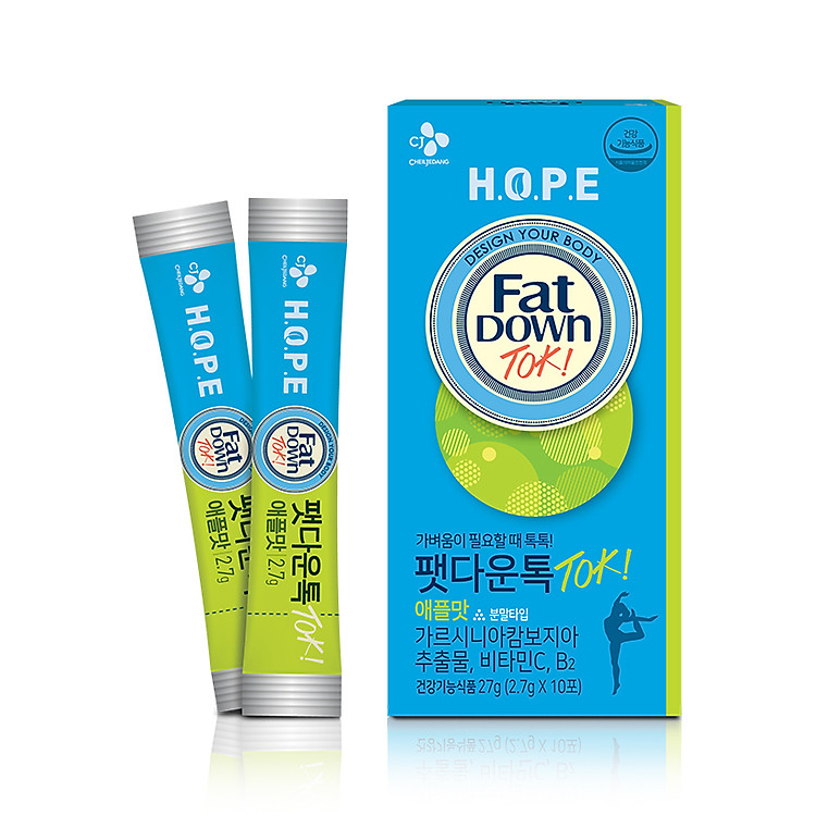 Thực phẩm bảo vệ sức khỏe CJ FATDOWN TOKTOK APPLE hỗ trợ chuyển hóa chất béo (2.7g x 10)