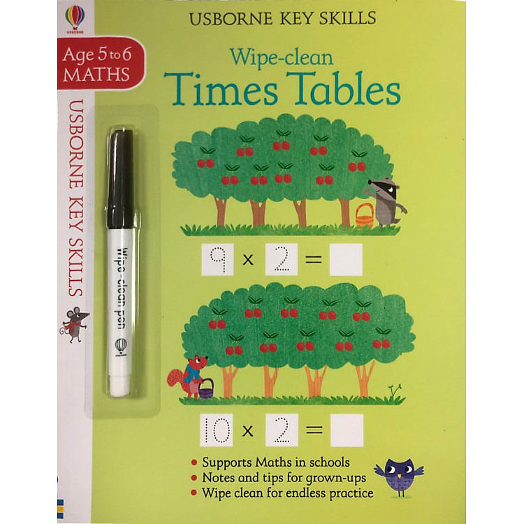 Tẩy Xóa Tiếng Anh – Wipe-clean Times Tables (Maths Age 5-6)