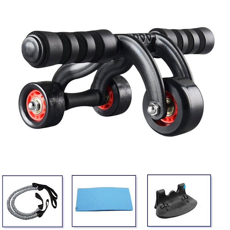 Máy tập bụng Magic Yesure 3 bánh (Tặng kèm bộ kit thảm lót + Bệ chặn + Dây trợ lực đàn hồi ) cao cấp