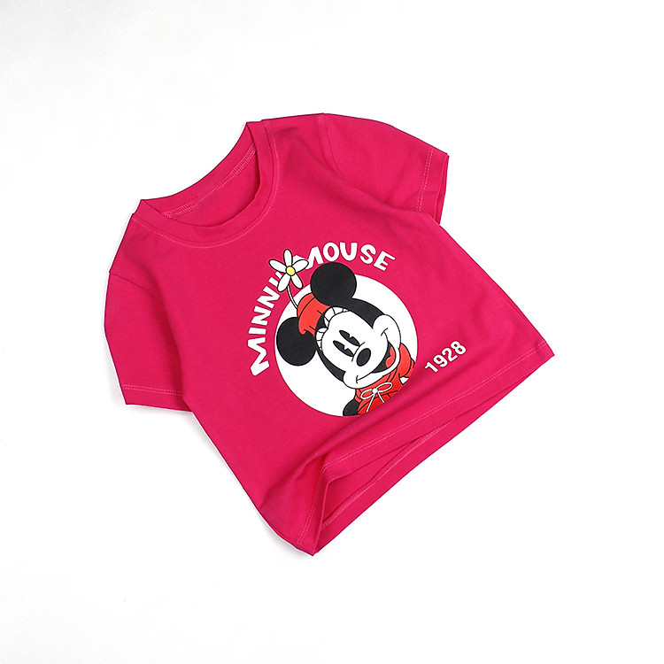 Áo thun bé gái 8 đến 32 kg croptop in Minnee tay ngắn cổ tròn form lớn cho bé 6 tháng đến 8 tuổi 04939-04928