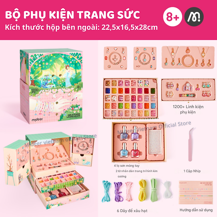 Phụ kiện bé gái Mideer: Vòng tay, sơn móng tay Chính hãng Tiết kiệm - Hình ảnh 3