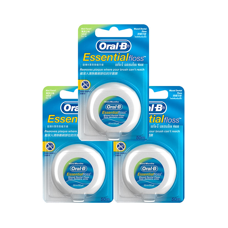 Combo 3 Chỉ nha khoa Oral-B Tinh chất bạc hà 50m