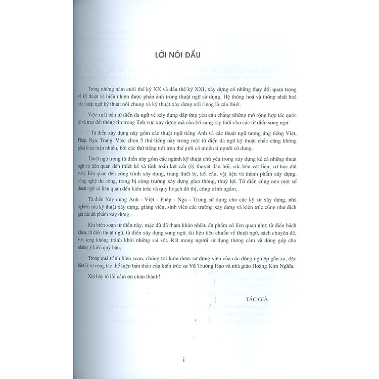 Từ Điển Xây Dựng Anh - Việt - Pháp - Nga - Trung - Ảnh 3