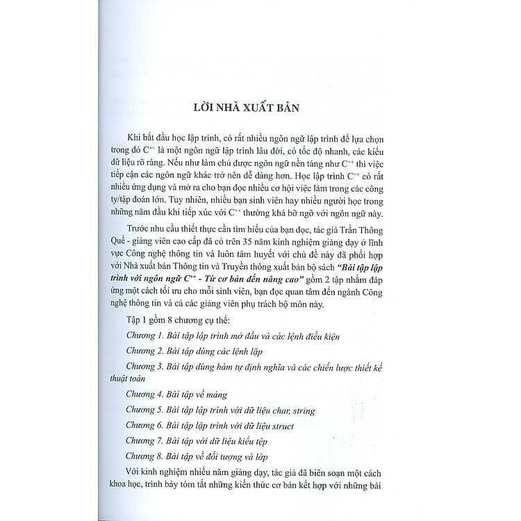 BÀI TẬP LẬP TRÌNH VỚI NGÔN NGỮ C++ TỪ CƠ BẢN ĐẾN NÂNG CAO - TẬP 1 - Ảnh 2