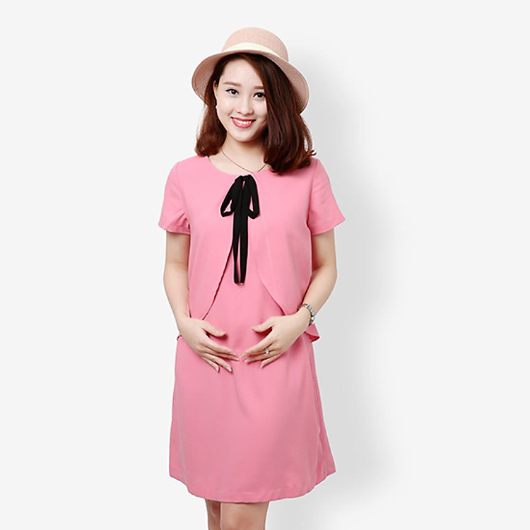 Đầm bầu, váy bầu hồng cánh tiên thời trang