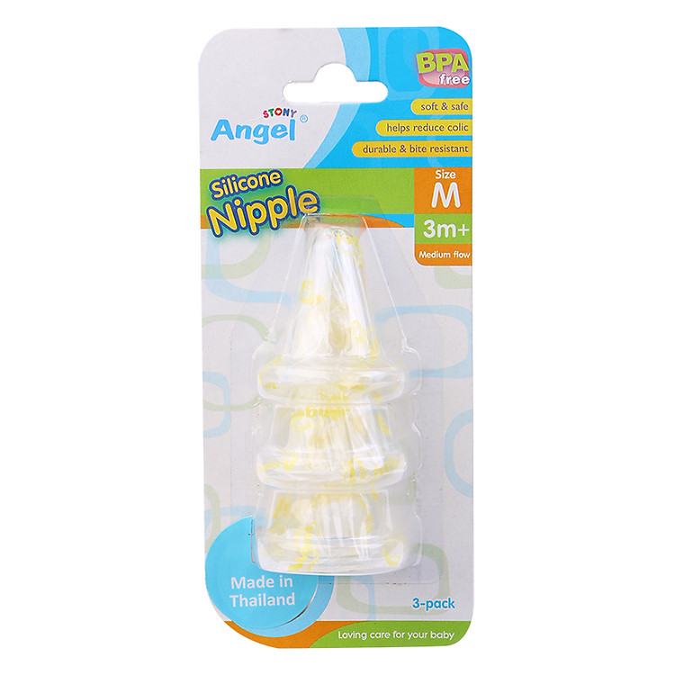 Núm Ty Silicon Angel Stony 15114 (Trắng Trong) - Size M