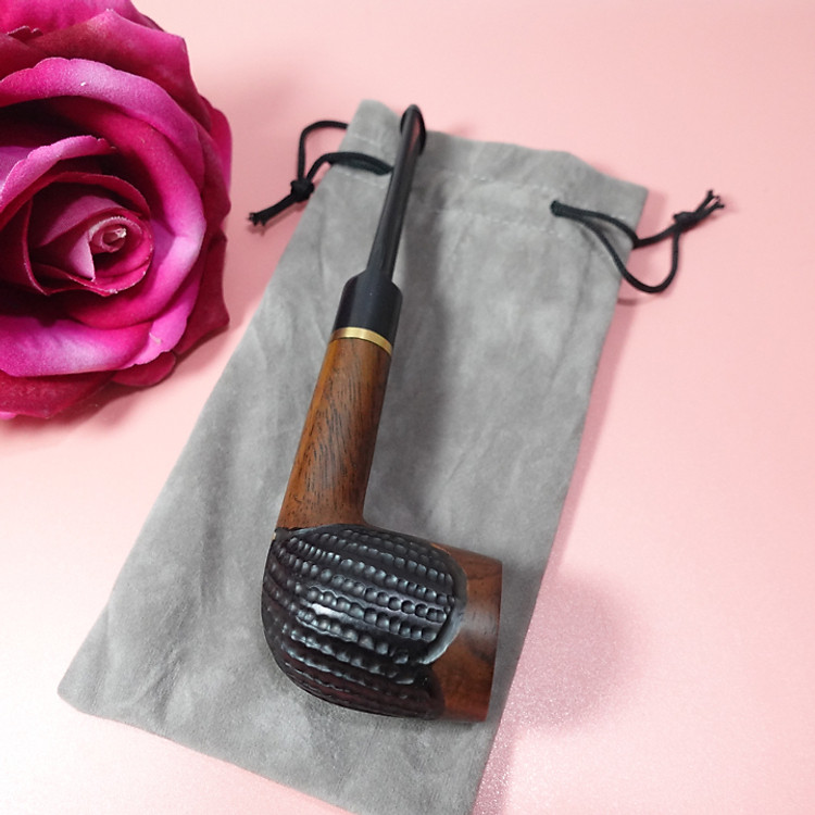 Tẩu Gỗ Mun Khắc Hoa Văn Cao Cấp