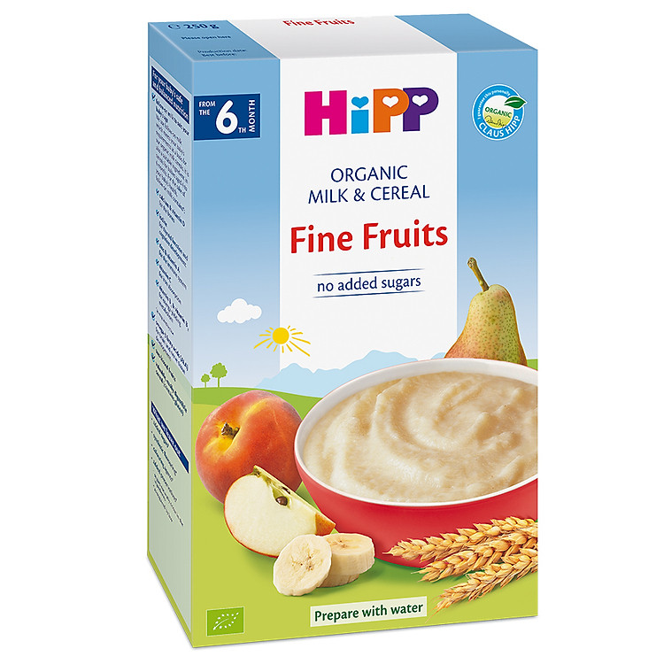 Bột Dinh Dưỡng Hoa Quả Tổng Hợp (Táo, Chuối, Lê, Mơ) HiPP 250g - 3141