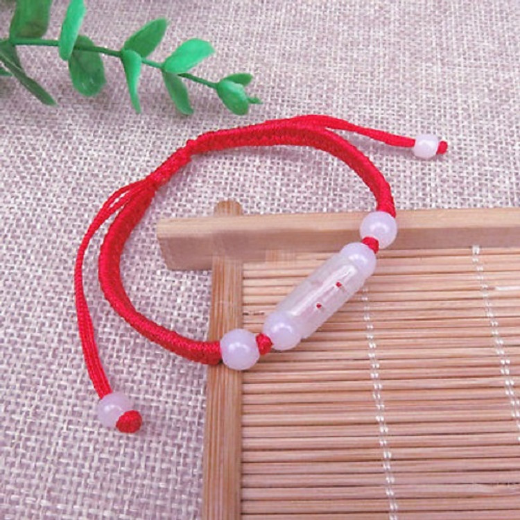 Vòng tay tết chỉ đỏ - Vòng tay đá phong thủy may mắn tài lộc