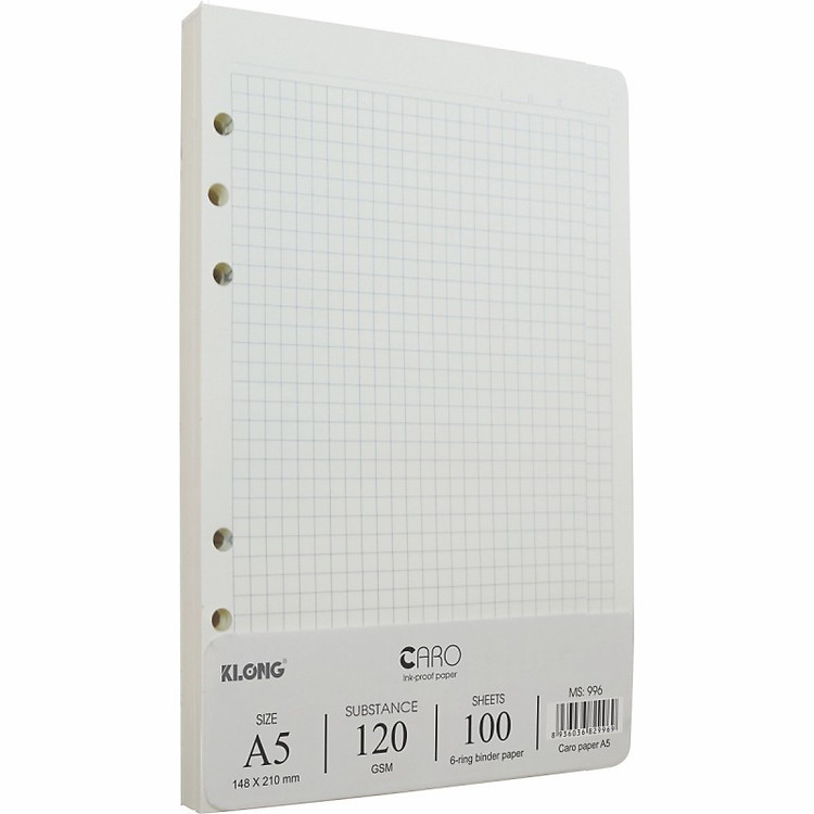 Sổ Binder File Caro nhựa kẹp còng 100 tờ A5 Klong 993 / 994 / ruột sổ 996 - Sổ bìa trong Kong MS994