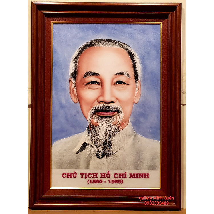 CHÂN DUNG CHỦ TỊCH HỒ CHÍ MINH chế tác bằng đá tự nhiên 100%