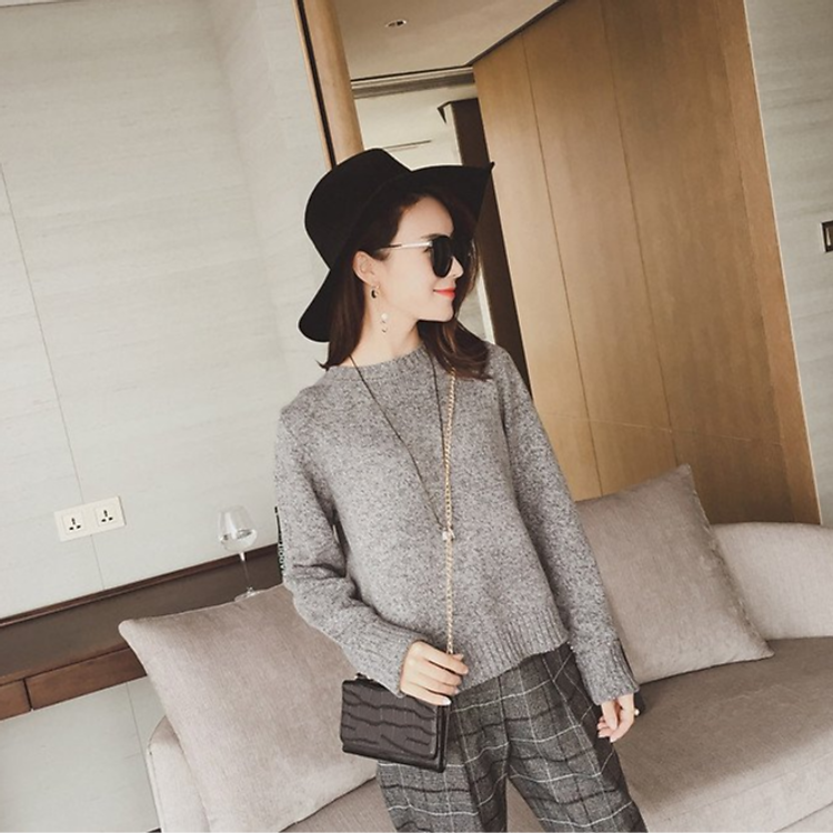 Áo len nữ dáng ngắn vải dày ấm áp thiết kế dây nơ thắt sau lưng Dv11