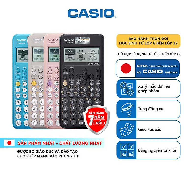 Máy Tính Casio Fx-880BTG (TL) Đen + Bút Bi Pilot BP-1RT - Ảnh 3