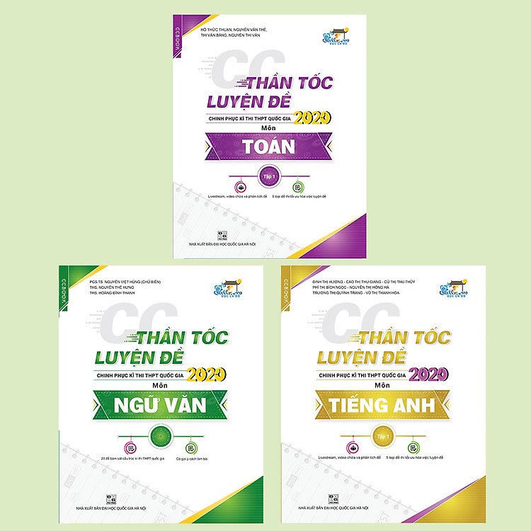 Combo CC Thần tốc luyện đề 2020 khối D môn: Toán - Văn - Anh (Tập 1)