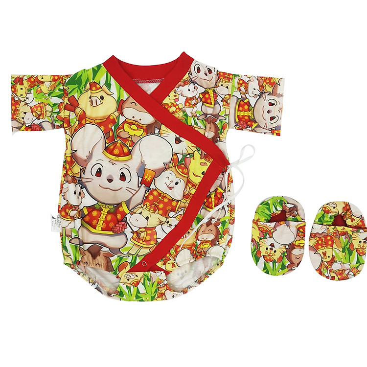 Yukata Tết Hình Chuột 12 Con Giáp Mihababy - YU_CHUOTGIAP