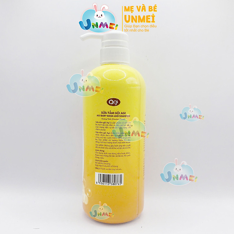 Sữa Tắm Gội AGI 700ml Hương Phấn Chính hãng Giá rẻ - Hình ảnh 2