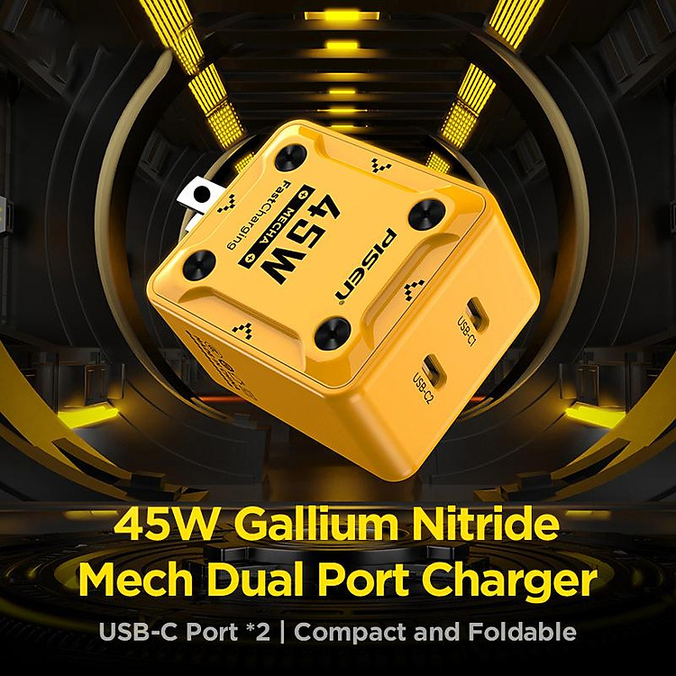 Sạc Nhanh Pisen Quick Mecha 45W GaNUltra 2C - Ảnh 3