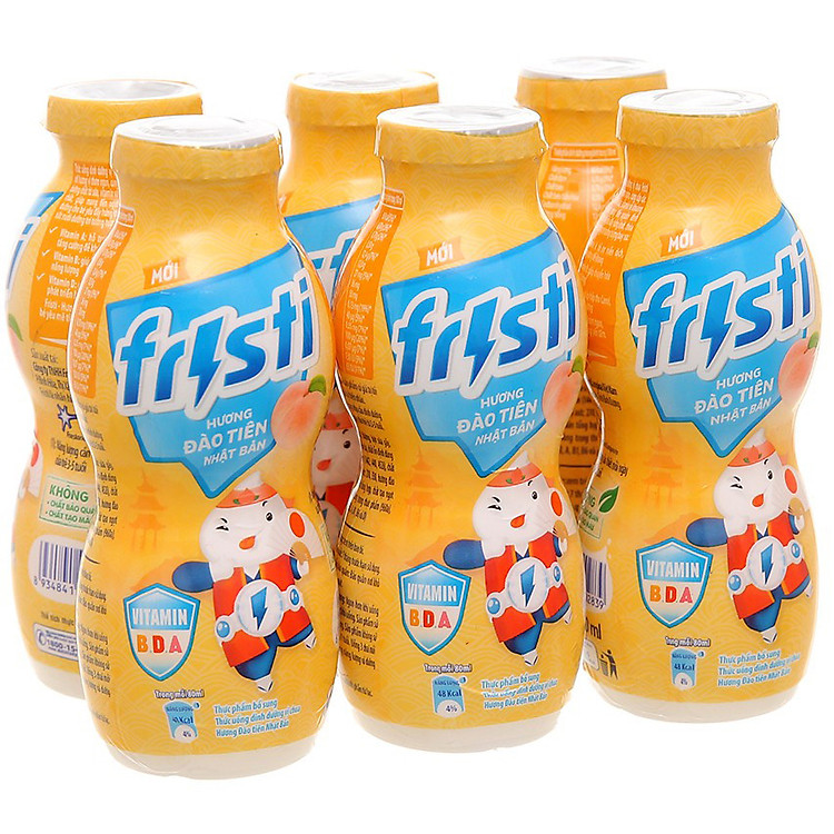 Lốc 6 Fristi Hương Đào Tiên Nhật Bản 80ml