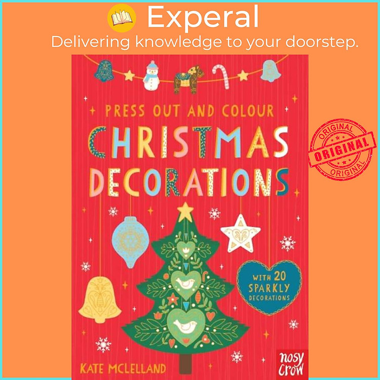 Sách - Press Out and Colour: Christmas Decorations by Kate McLelland (UK edition, boardbook)