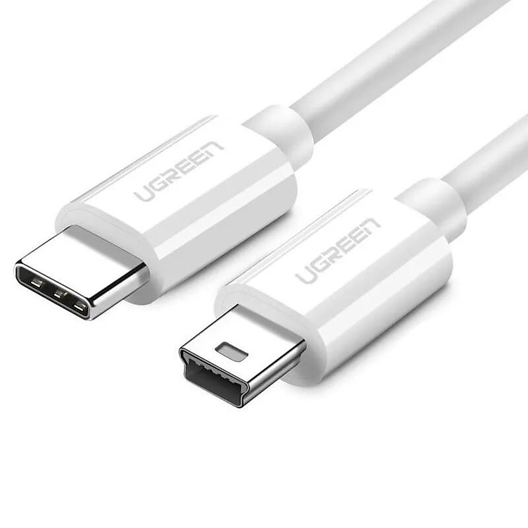 Cáp TypeC sang Mini USB cao cấp 1.5M màu Trắng Ugreen UC40418US142 Hàng chính hãng