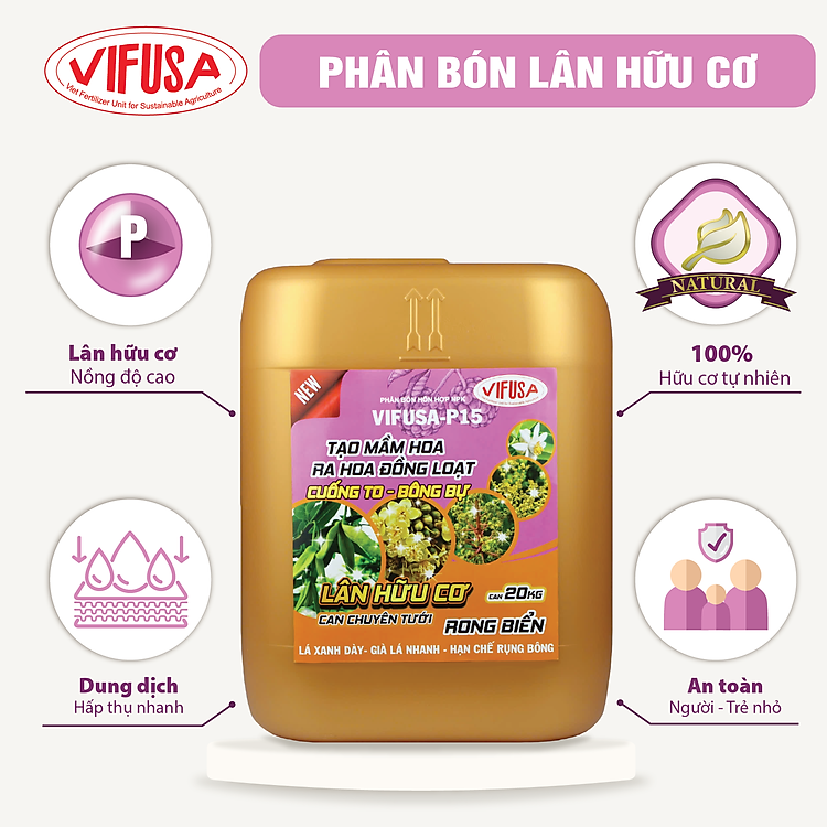 VIFUSA-P15 - Phân bón Lân hữu cơ can 20kg