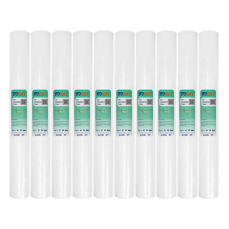 Combo 10 Lõi lọc số 1- PP 5mic SMY 20 inch dùng cho bộ lọc thô, máy lọc nước R.O 50L/h (Hàng chính hãng)