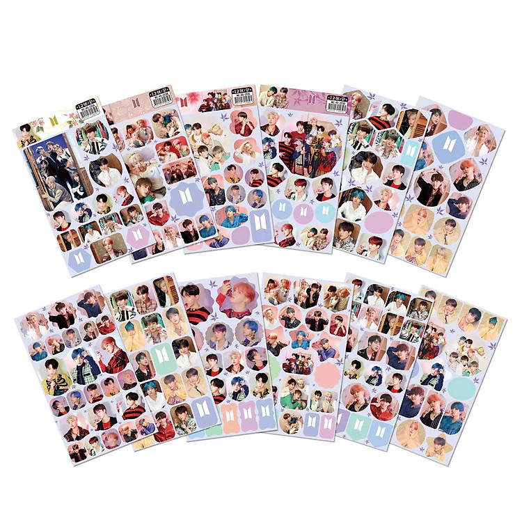 Sticker BTS Set 12 tấm hình dán Sticker BTS mới nhất