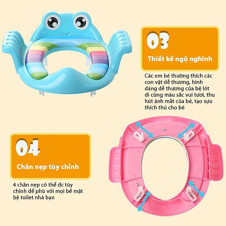 Bệt Lót Bồn Cầu Có Tay Vịn Cho Bé Chính hãng Giá rẻ - Hình ảnh 4
