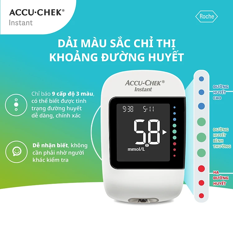 Máy Đo Đường Huyết ACCU-CHEK Instant Đo Được 4 Loại Mẫu Máu, Có Kết Nối Bluetooth