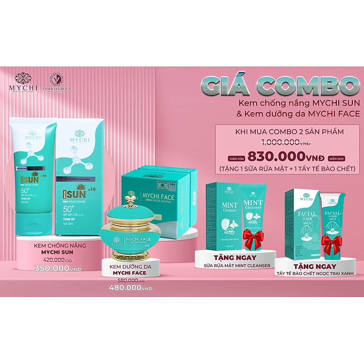 kem mychi face + kem chống nắng Mychi sun