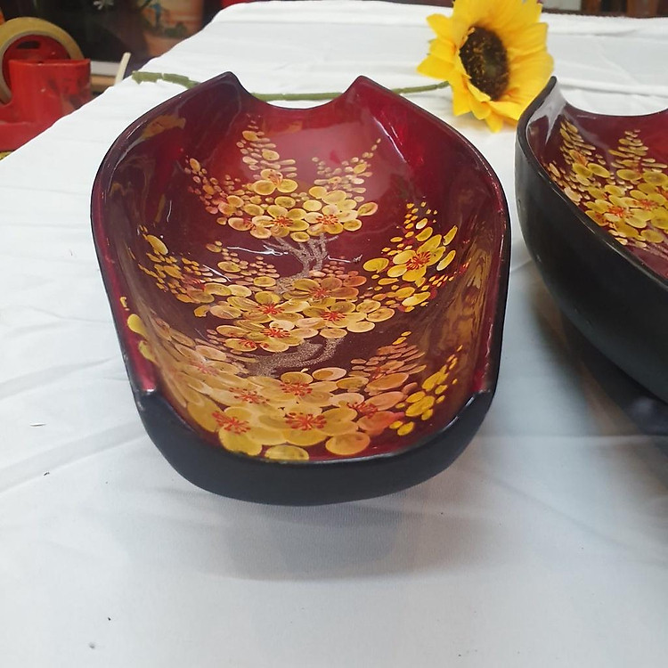 Dĩa chiếc thuyền sơn mài cao cấp (Bộ 3) - Ảnh 4