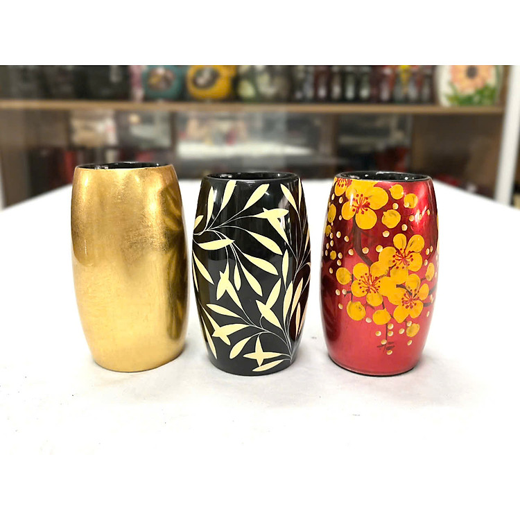 Ống Gỗ Cắm Bút Sơn Mài Cao Cấp