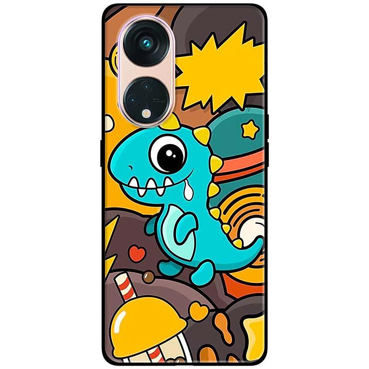 Ốp lưng dành cho Oppo Reno 8T 4G - Reno 8T 5G - Reno 10 5G - Reno 10 Pro 5G - Khủng Long Xanh Yêu - Hàng Chính Hãng