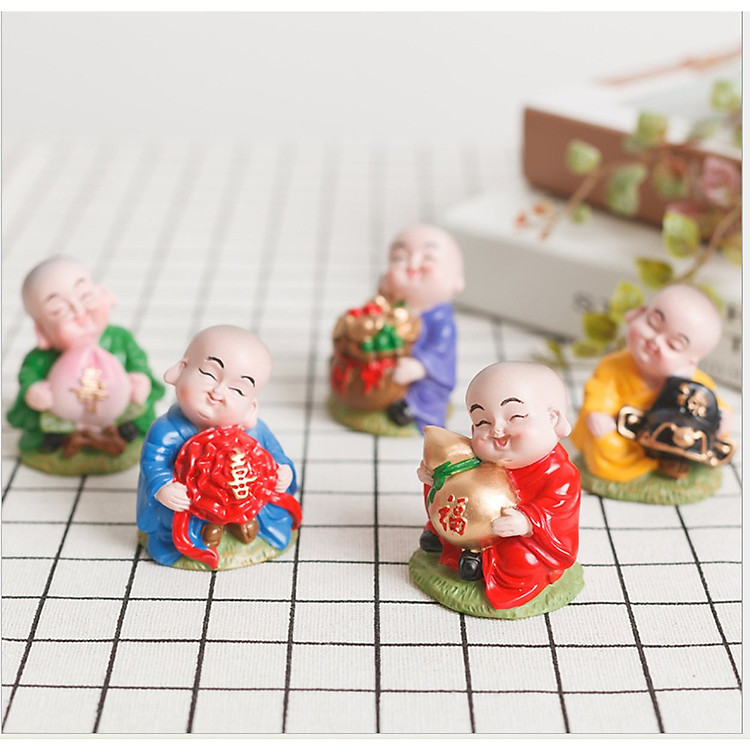 Bộ Tượng Chú Tiểu Ngũ Phúc Mini