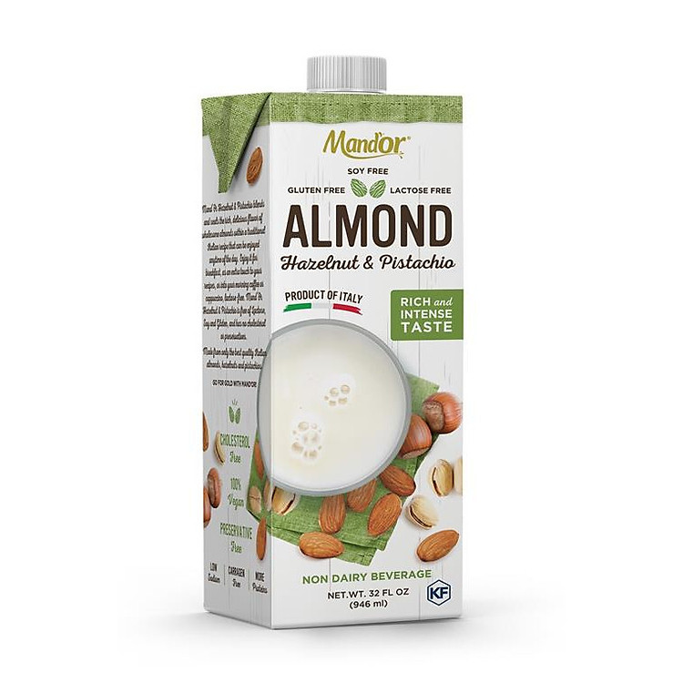 Sữa 3 loại hạt Mand'Or hạnh nhân, hạt phỉ & hạt dẻ cười - 946ml