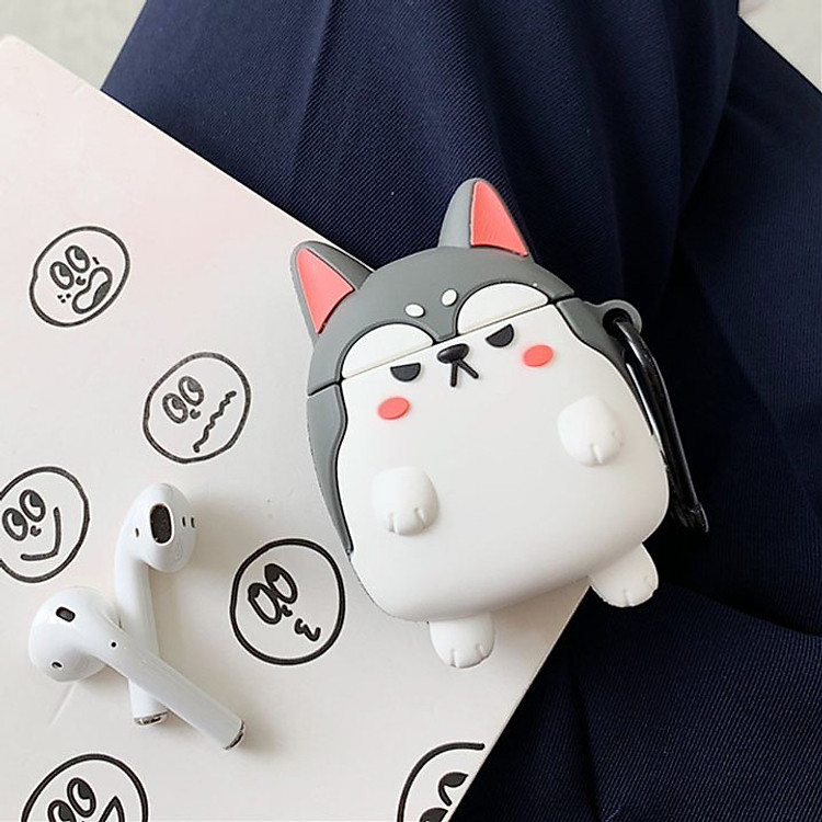 Case silicon cho tai nghe Airpods mẫu Chú Chó Corgi