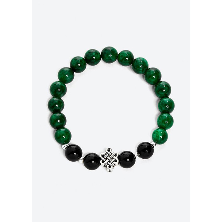 Vòng tay đá thiên nhiên phối charm kết đồng tâm size hạt 8mm - Ngọc Quý Gemstones