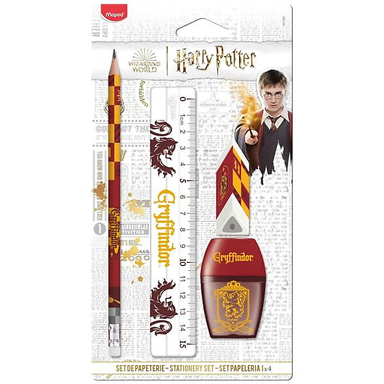 Bộ Dụng Cụ Học Tập Harry Potter Gryffindor (4 món)