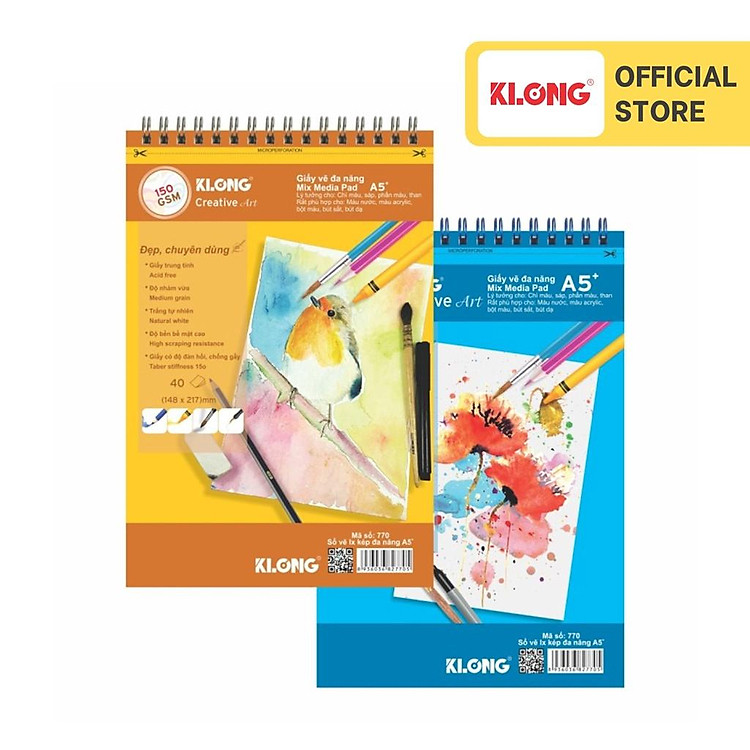 Sổ Vẽ Đa Năng KLONG A5+ (40 tờ)