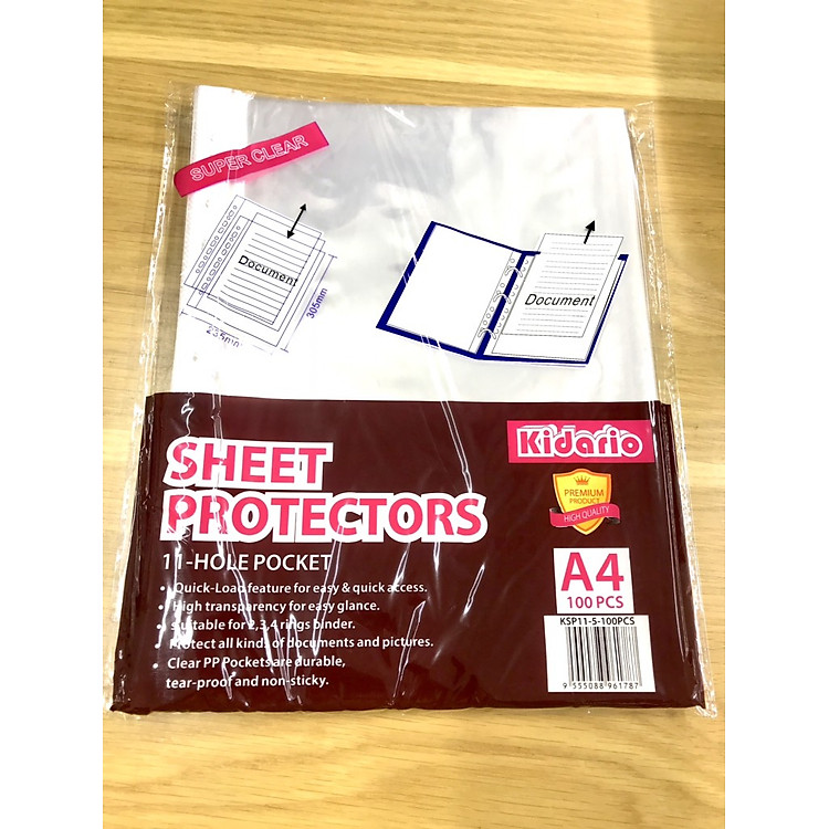 Bìa Lỗ A4 Dày Kidario KSP11-5 (100 chiếc)