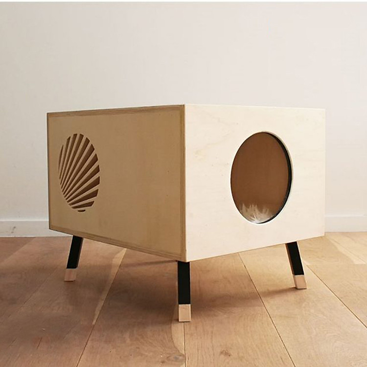 Nhà Gỗ Hình Hộp Cho Chó Mèo #CH001