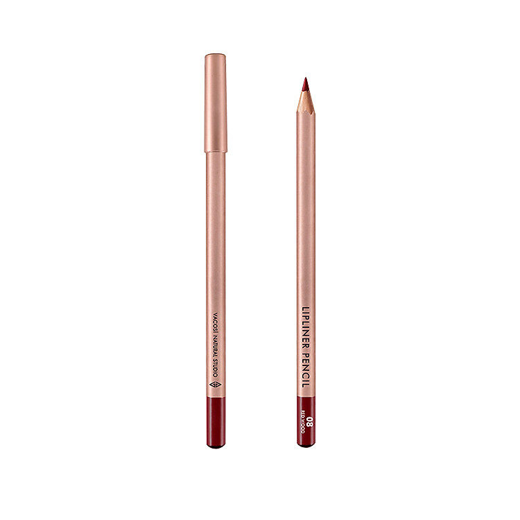 (BẢN MỚI) Chì Kẻ Viền Môi Vacosi Lipliner Pencil No.08 Red Wood - Đỏ Trầm