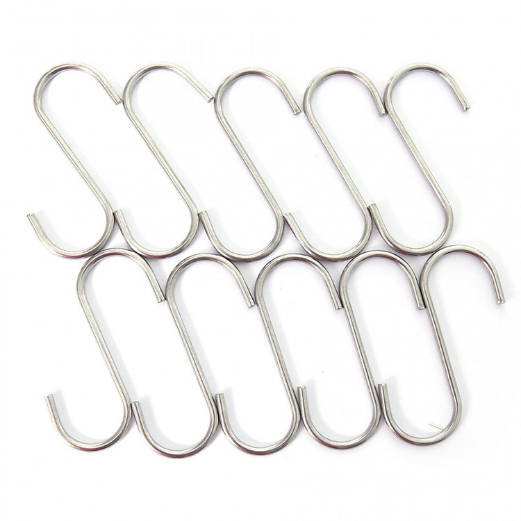 Bộ 10 móc treo chữ S 100% inox không gỉ (Chịu lực được 20kg)