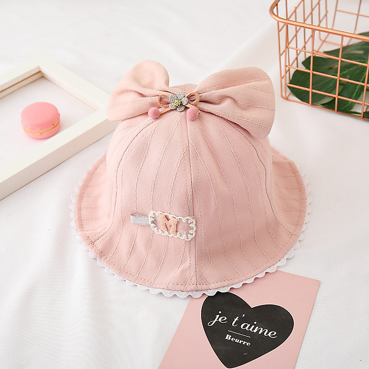 Mũ Cho Bé Gái Phối Hình Dễ Thương Phong Cách Tiểu Thư Mũ Trẻ Em Phù Hợp Cho Bé Từ 1 đến 3 tuổi PK22
